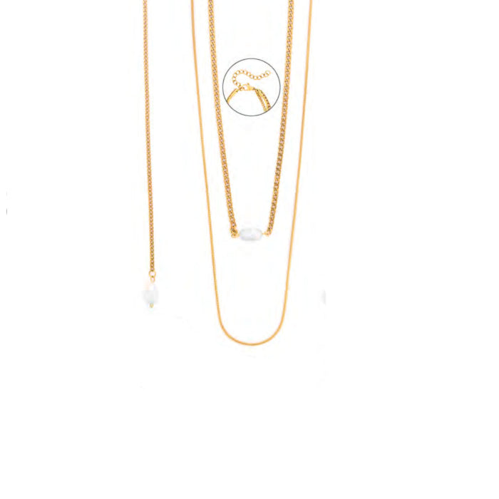 Collana Donna 4US Cesare Paciotti Acciaio Due Fili Oro 4UCL8152W